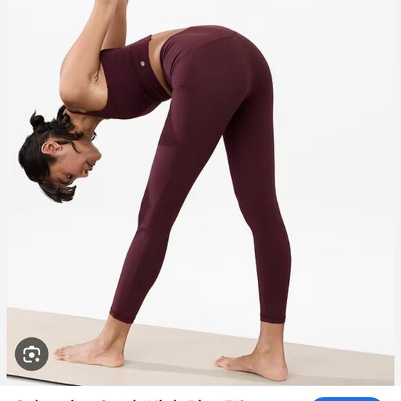 Athleta Deep Burgundy Salutation stash 7/8 Leggings size small - Picture 1 of 9